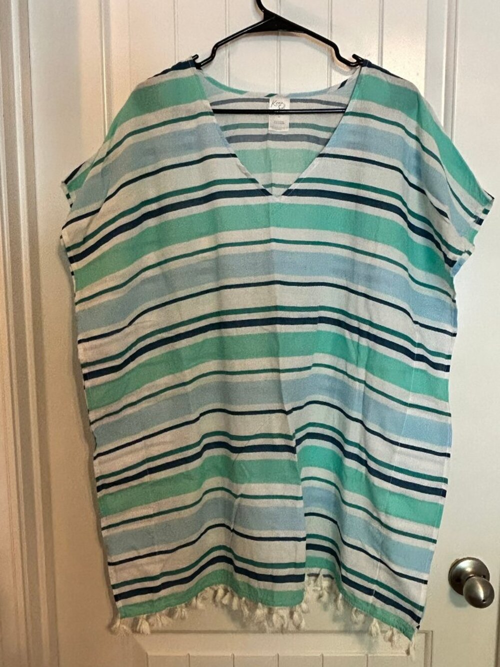 NWT Kona Sol Blue Striped Swimsuit Cover Up Sz M
